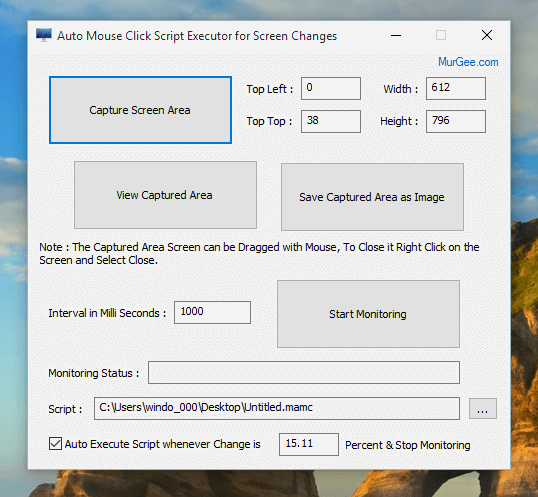 Monitor Screen Changes and Execute Macro Script